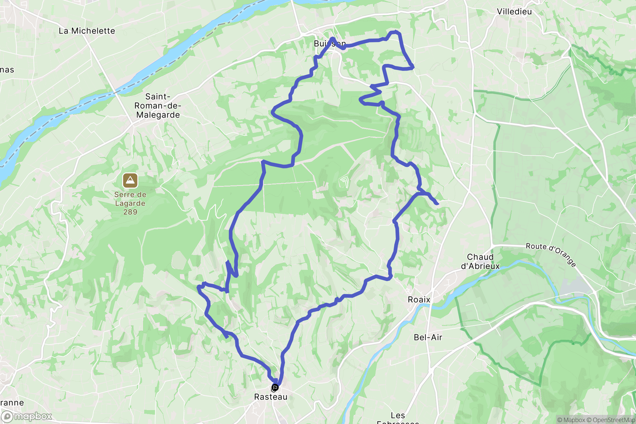 Rasteau : carte du parcours de randonnée - France