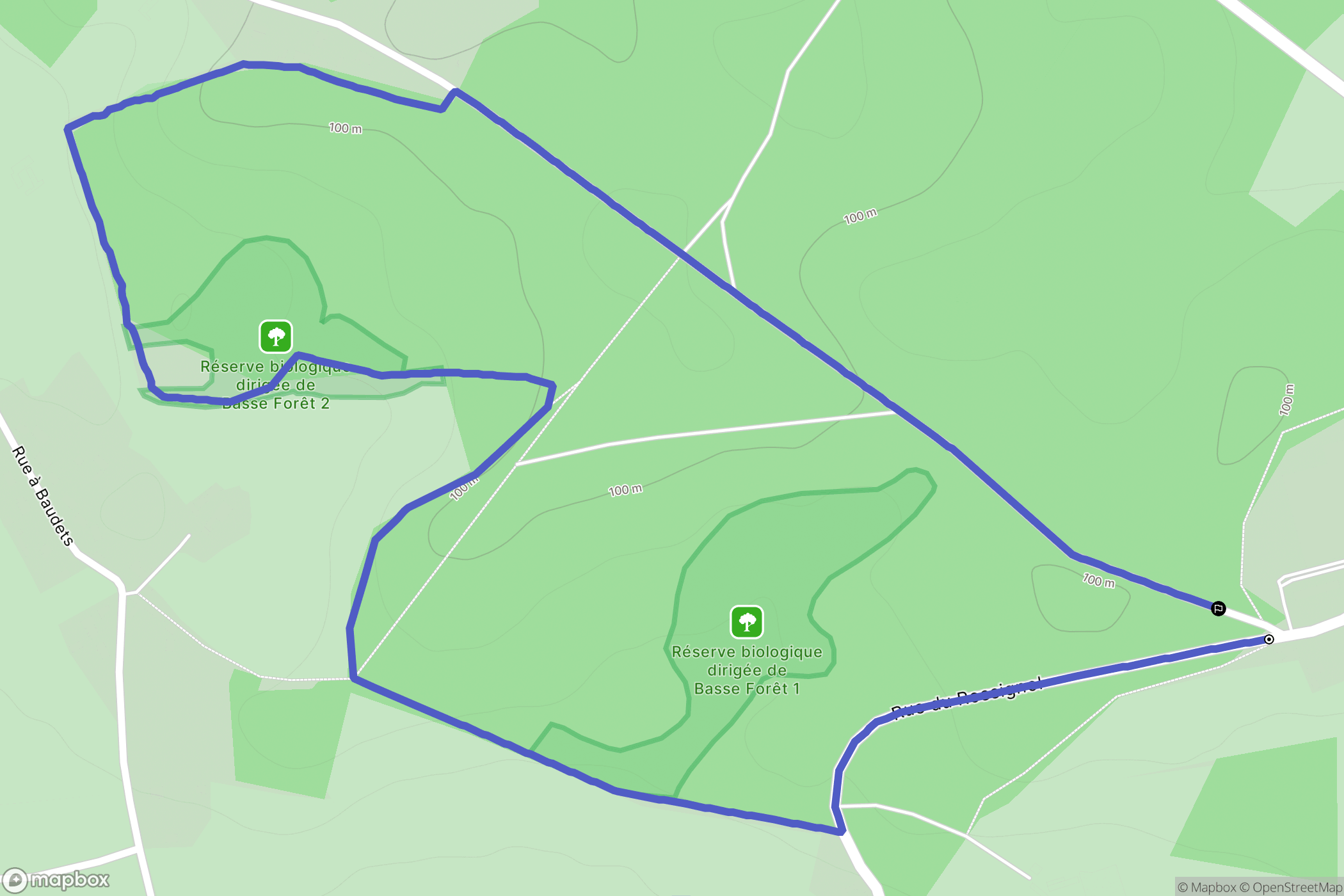 Longfossé : carte du parcours de randonnée - France