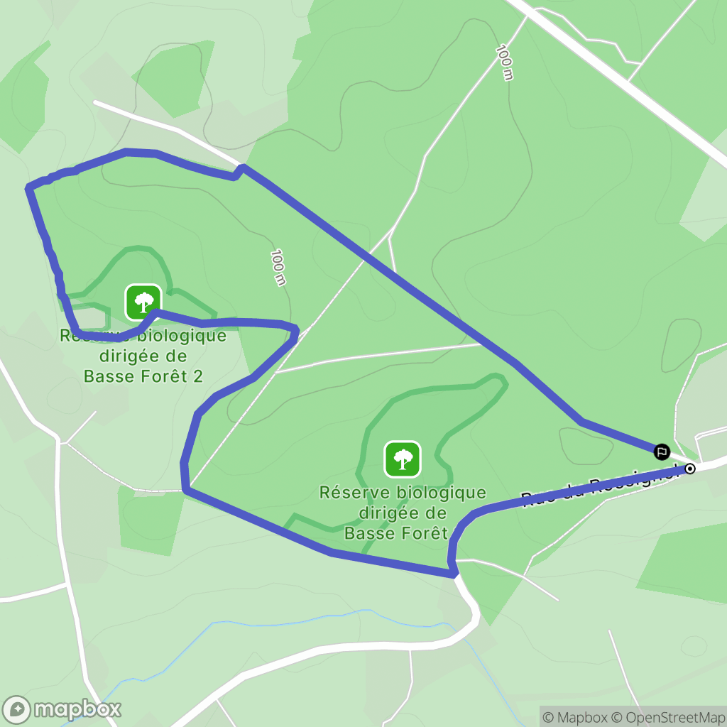 Longfossé : carte du parcours de randonnée - France