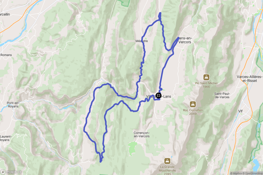 Villard-de-Lans : carte du parcours de randonnée - France