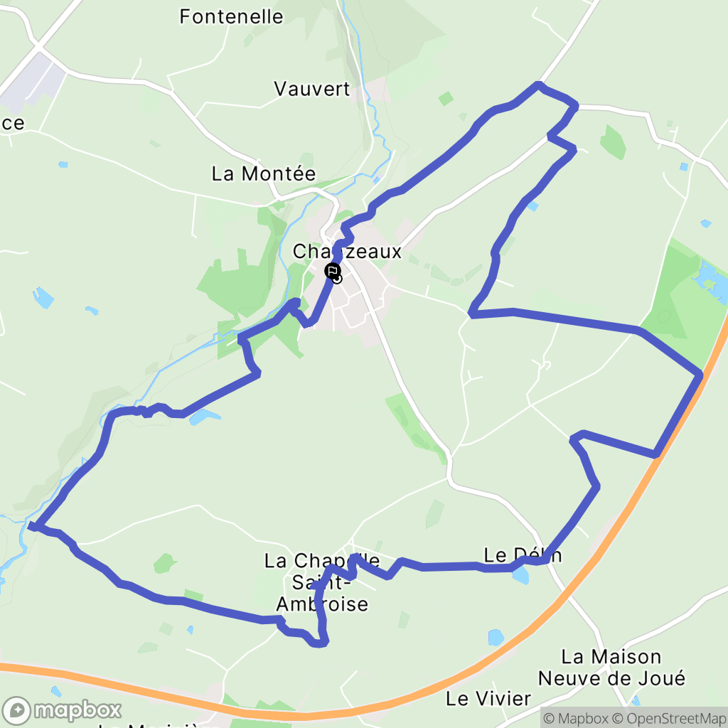Chemillé-en-Anjou : carte du parcours de randonnée - France