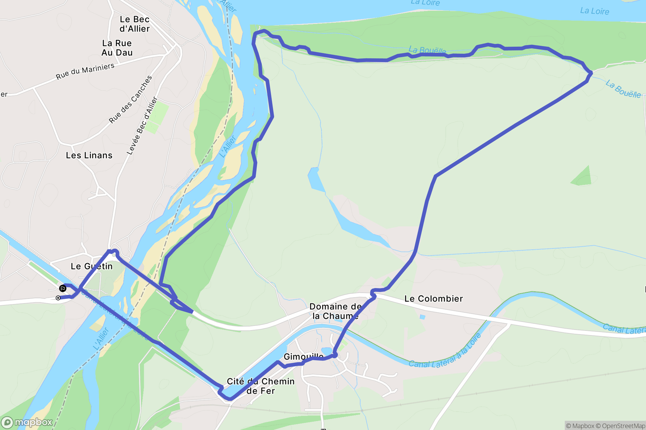 Cuffy : carte du parcours de randonnée - France