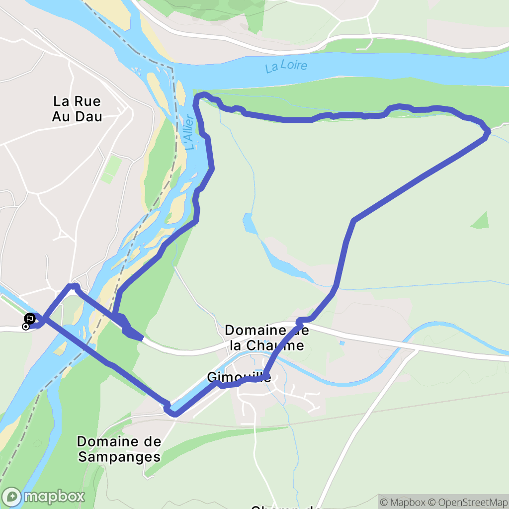 Cuffy : carte du parcours de randonnée - France