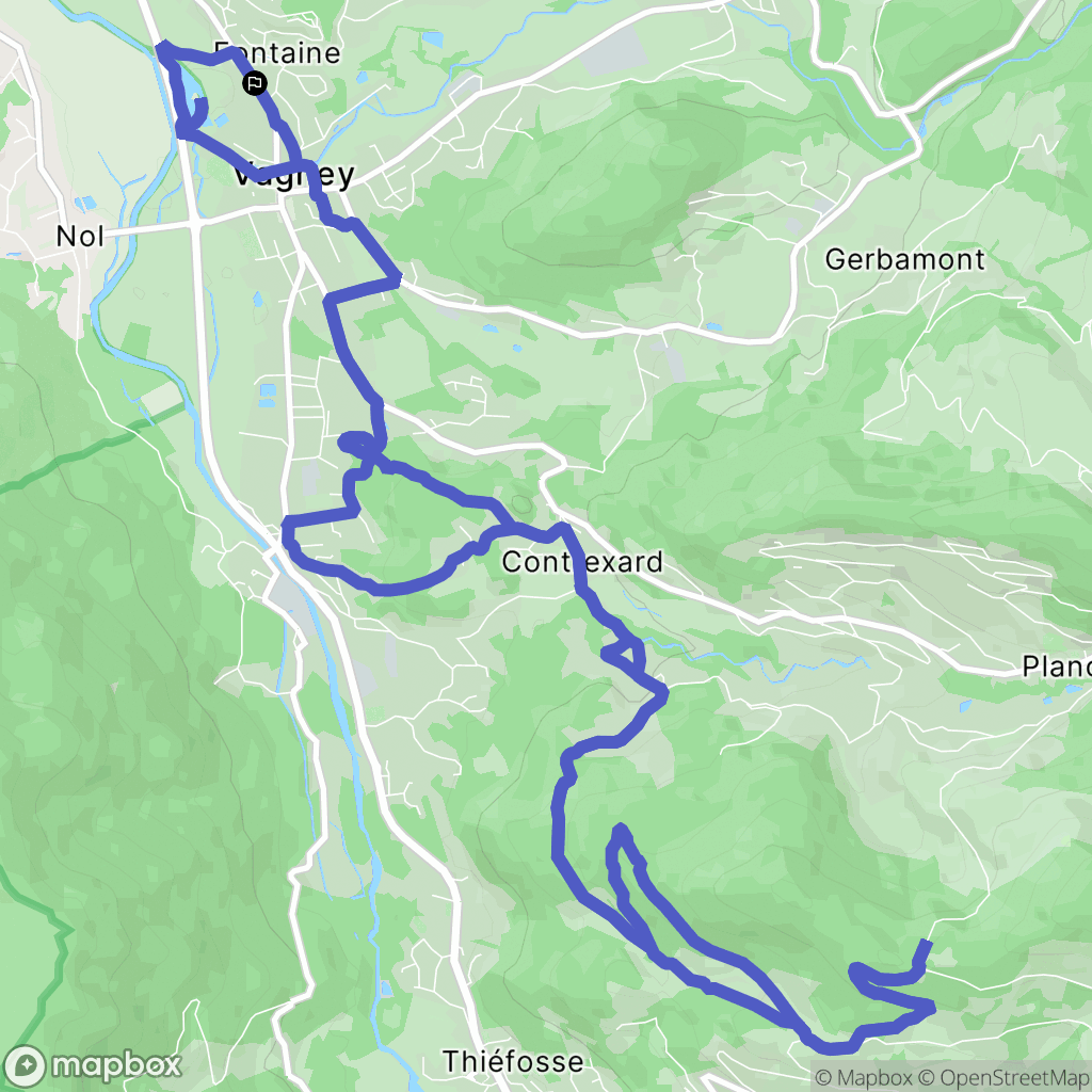 Vagney : carte du parcours de randonnée - France