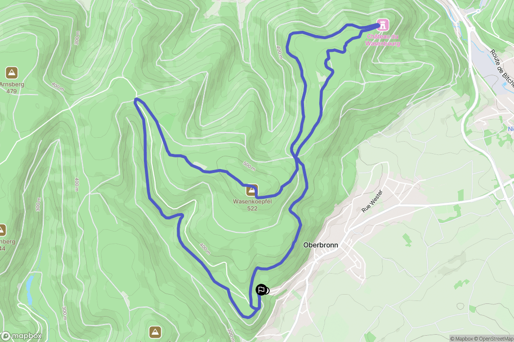 Oberbronn : carte du parcours de randonnée - France