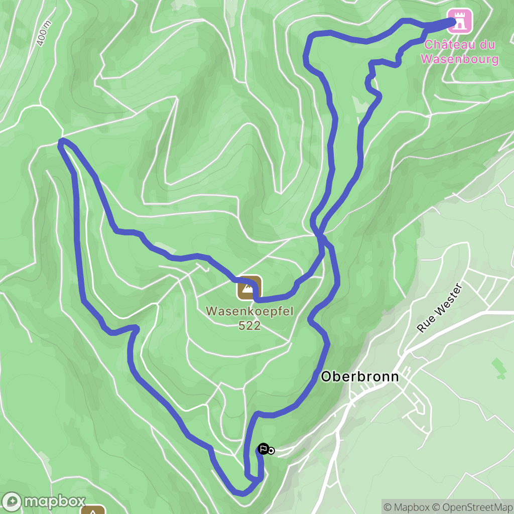 Oberbronn : carte du parcours de randonnée - France