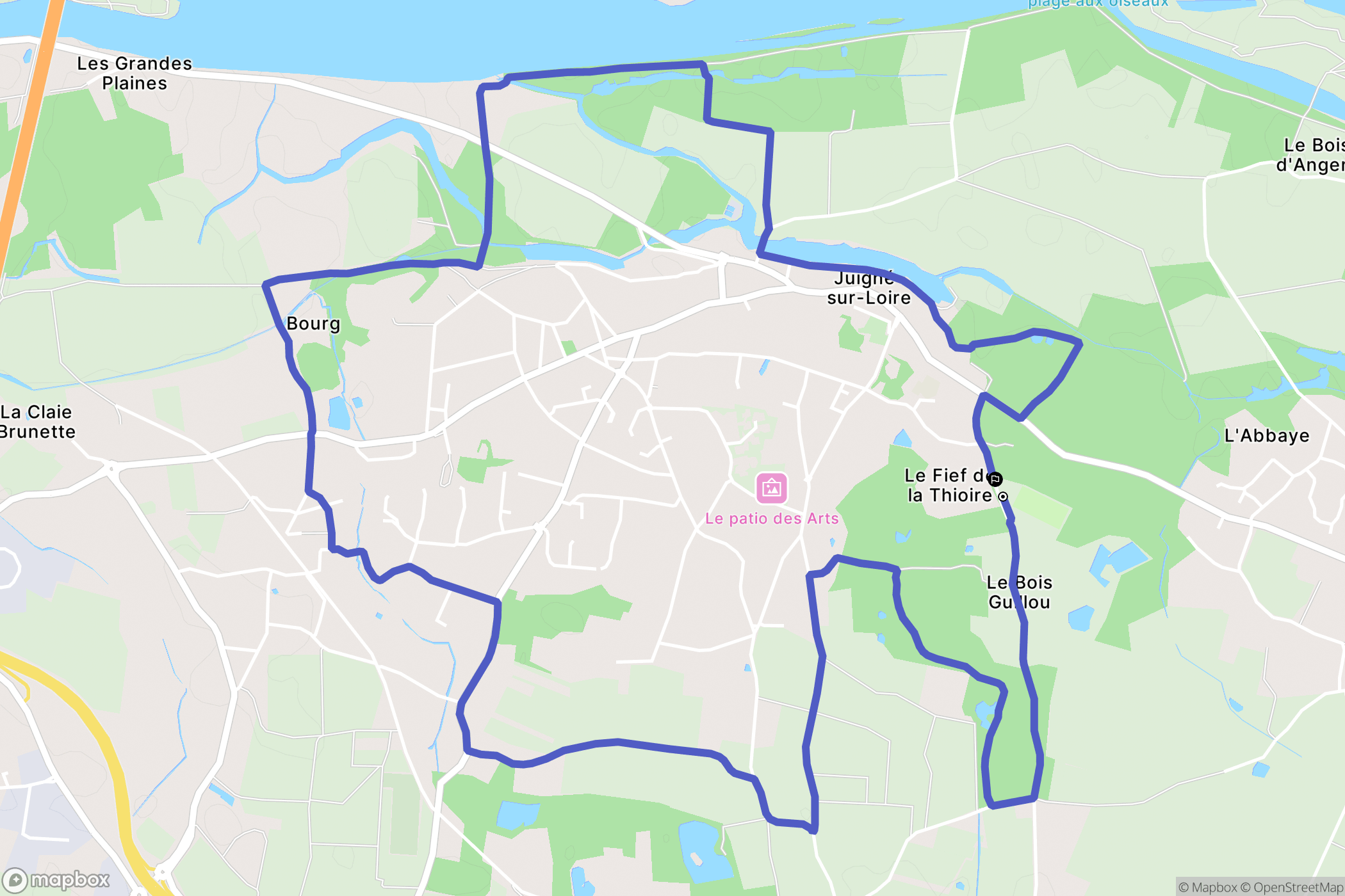 Les Garennes sur Loire : carte du parcours de randonnée - France