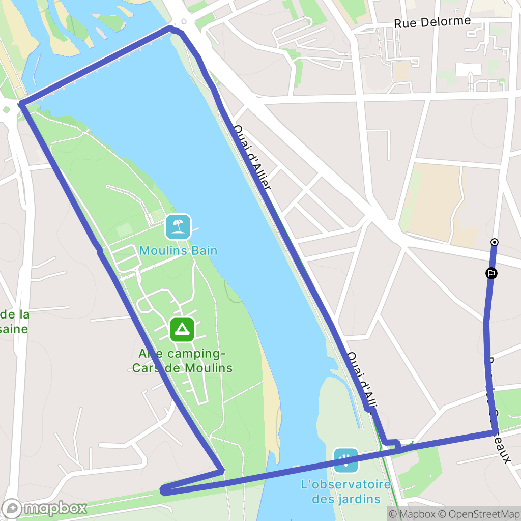 Moulins : carte du parcours de randonnée - France