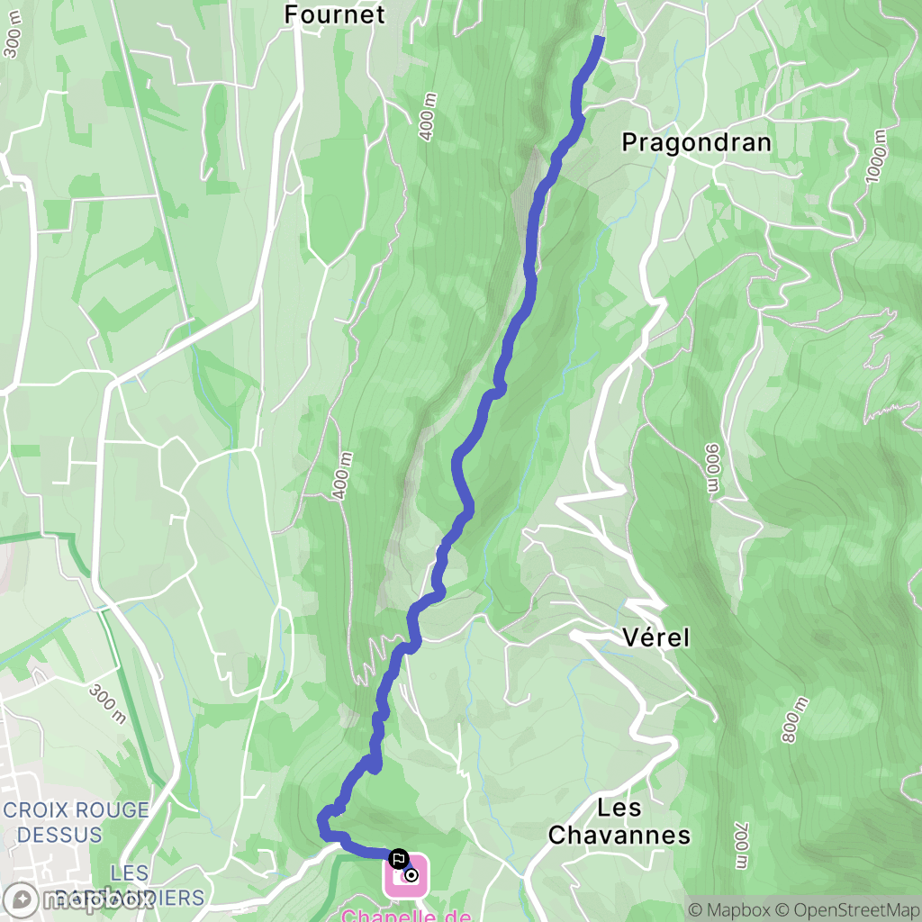Chambéry : carte du parcours de randonnée - France
