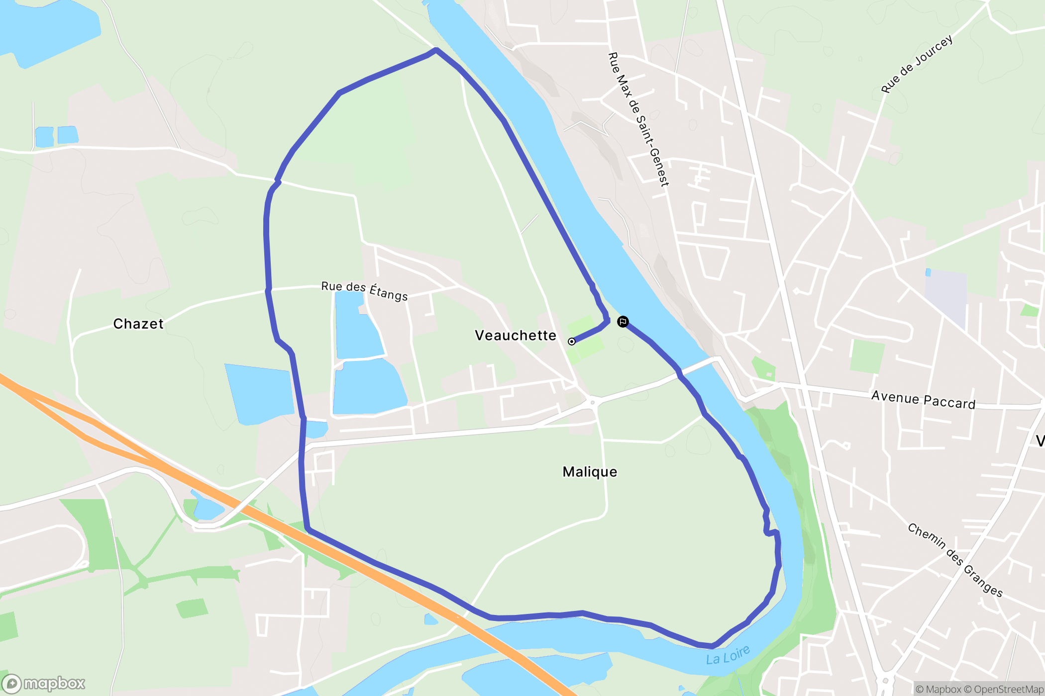 Veauchette : carte du parcours de randonnée - France