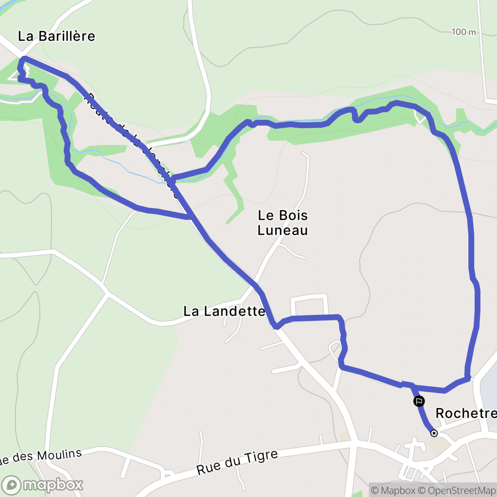 Rochetrejoux : carte du parcours de randonnée - France