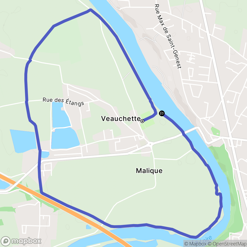 Veauchette : carte du parcours de randonnée - France