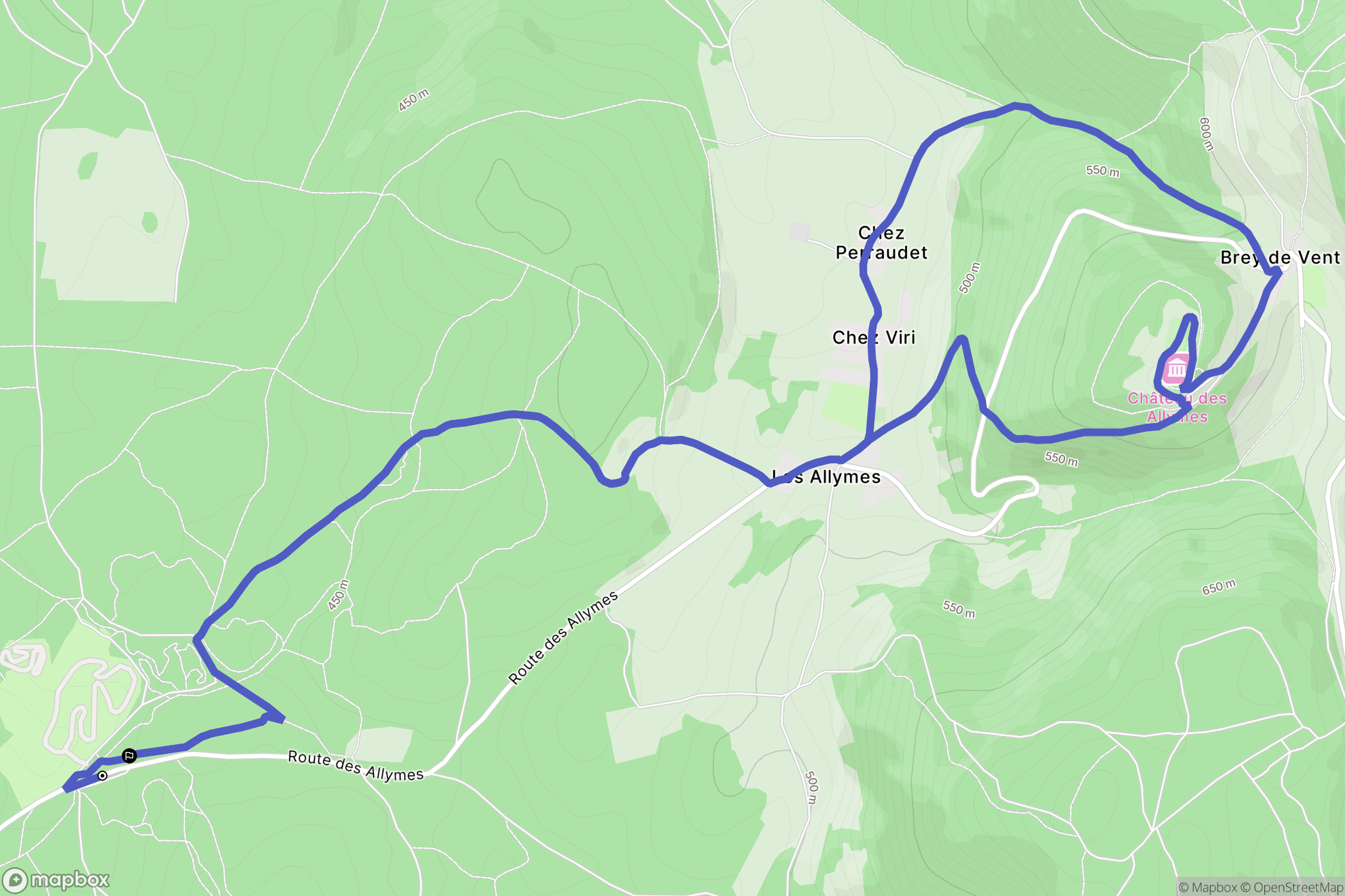 Ambérieu-en-Bugey : carte du parcours de randonnée - France