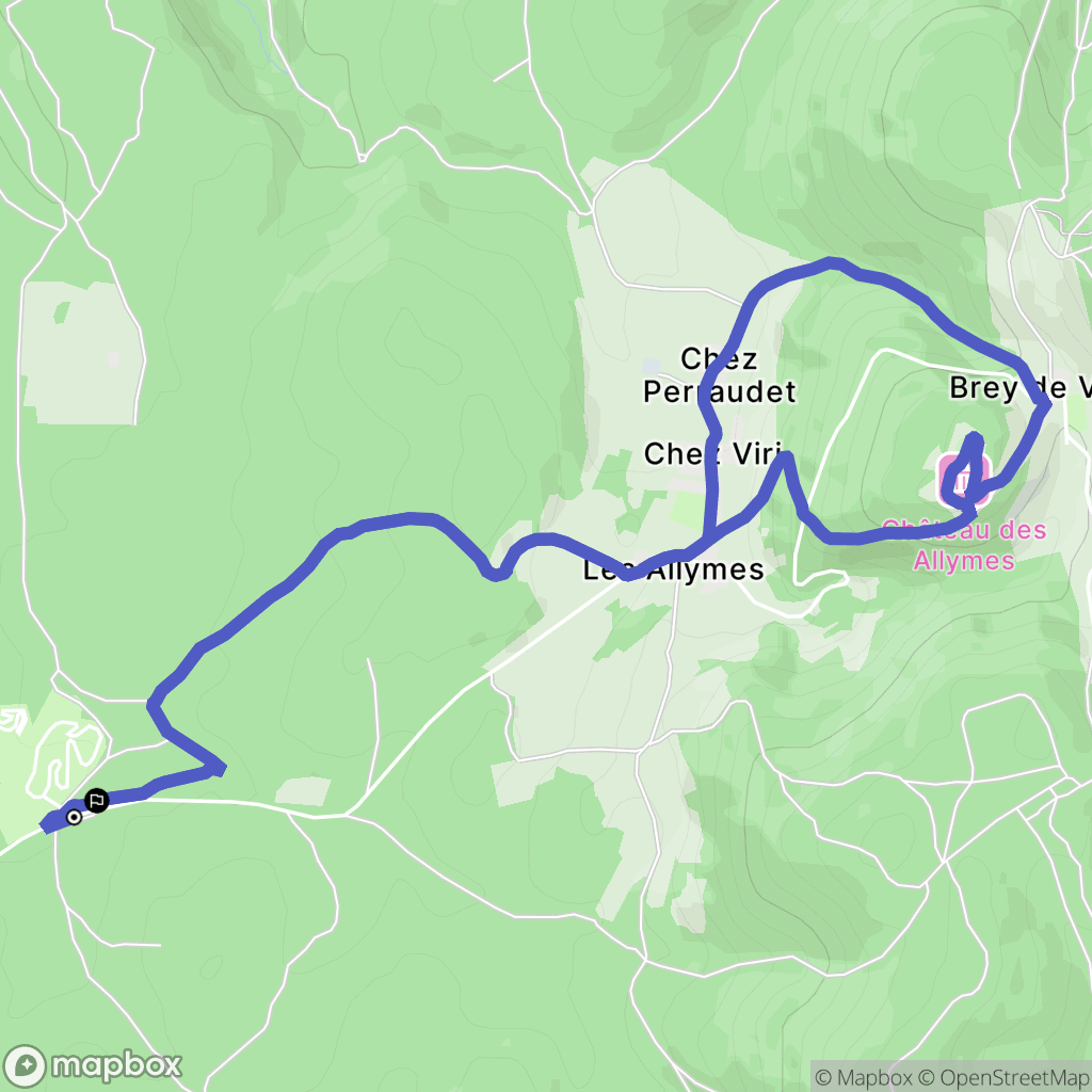 Ambérieu-en-Bugey : carte du parcours de randonnée - France