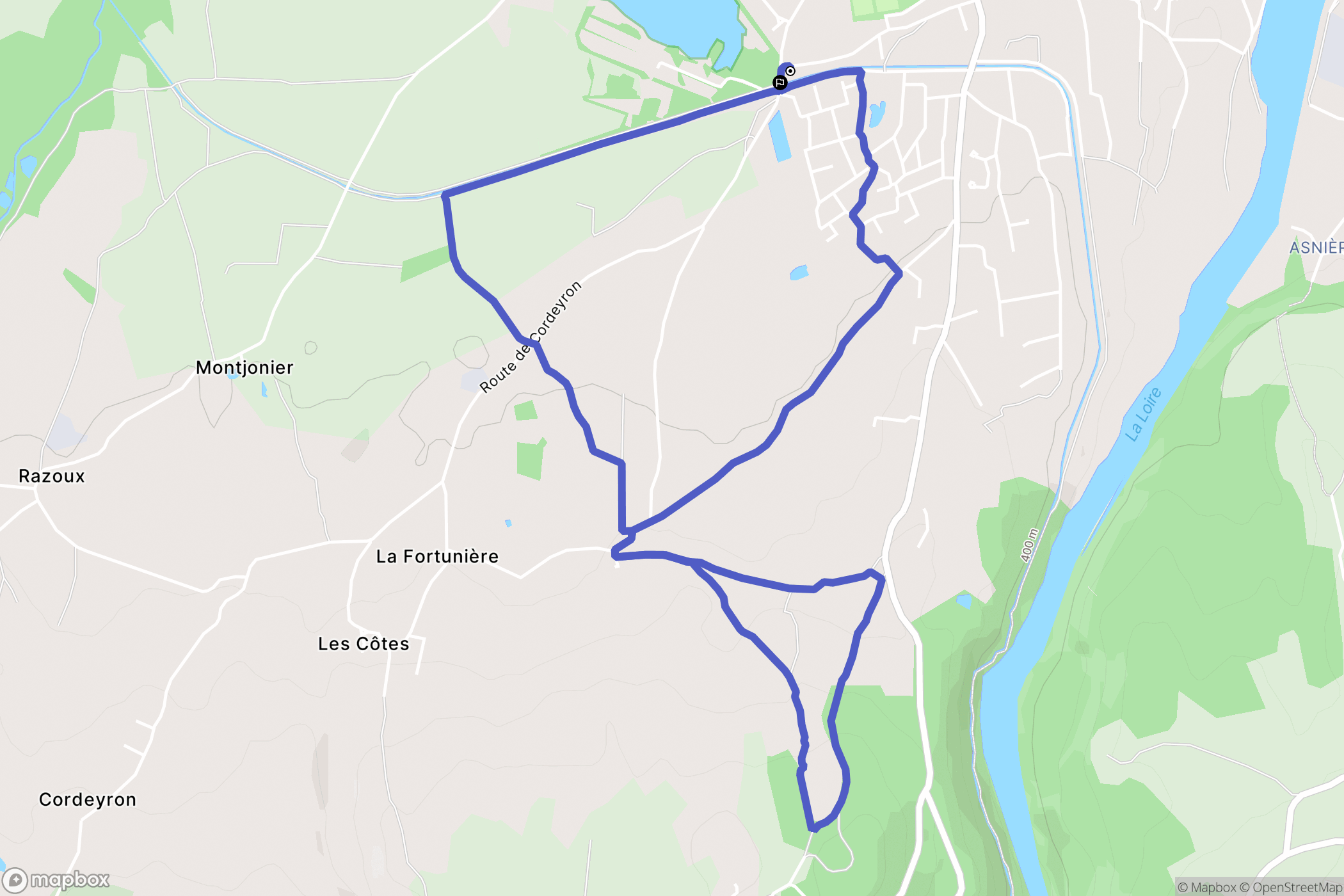 Saint-Just-Saint-Rambert : carte du parcours de randonnée - France