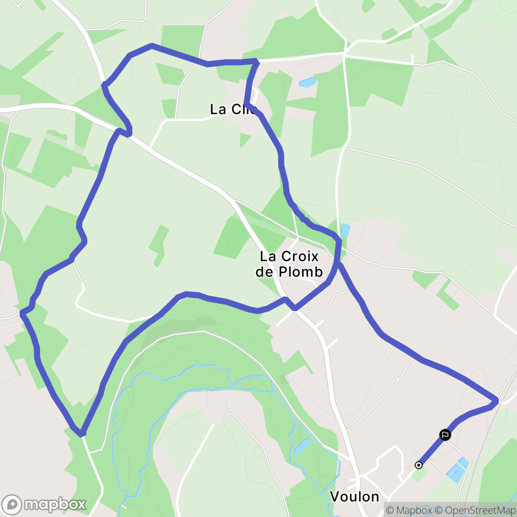 Voulon : carte du parcours de randonnée - France