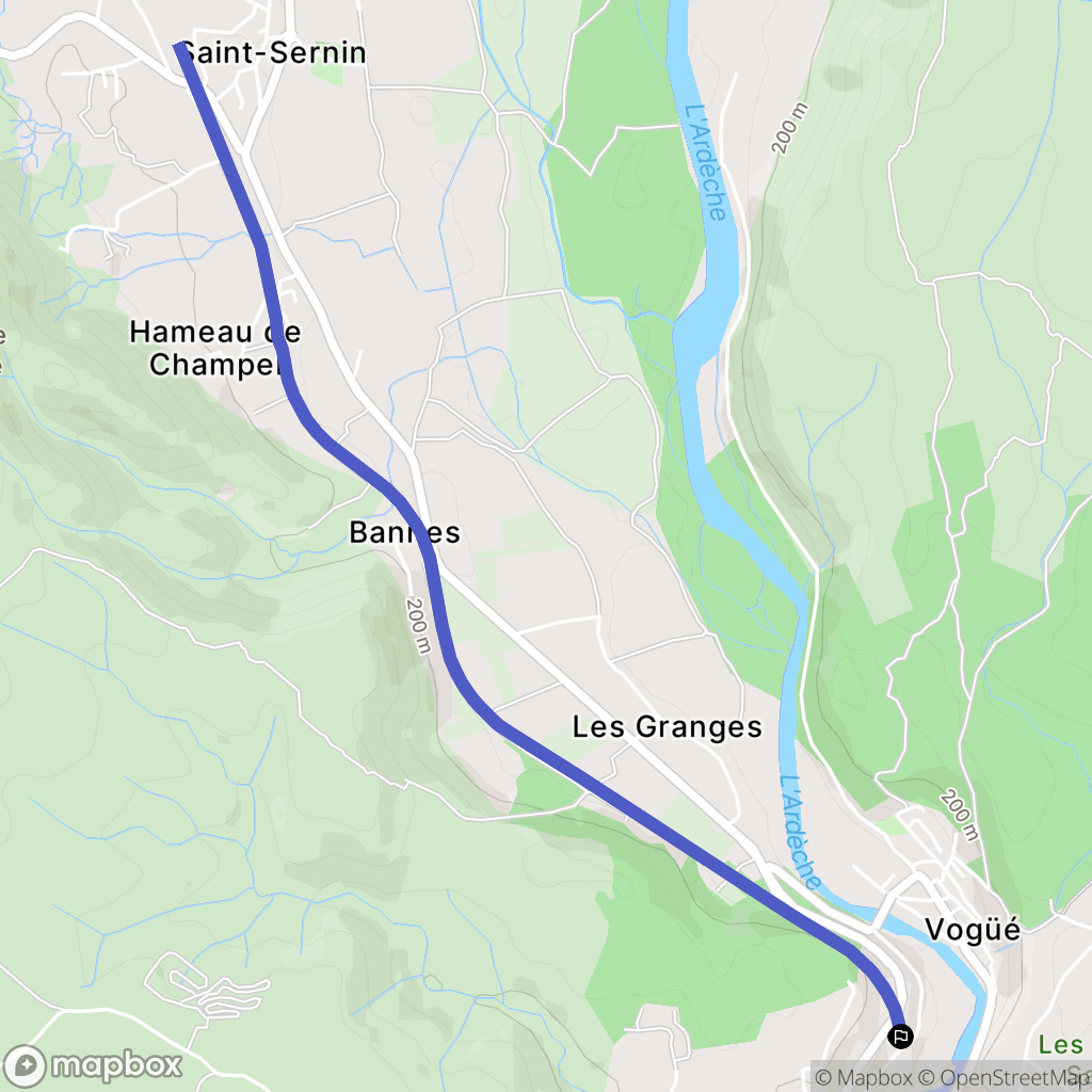 Vogüé : carte du parcours de randonnée - France