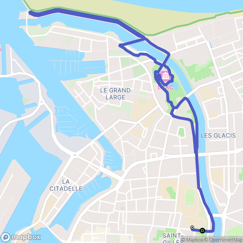 Dunkerque : carte du parcours de randonnée - France