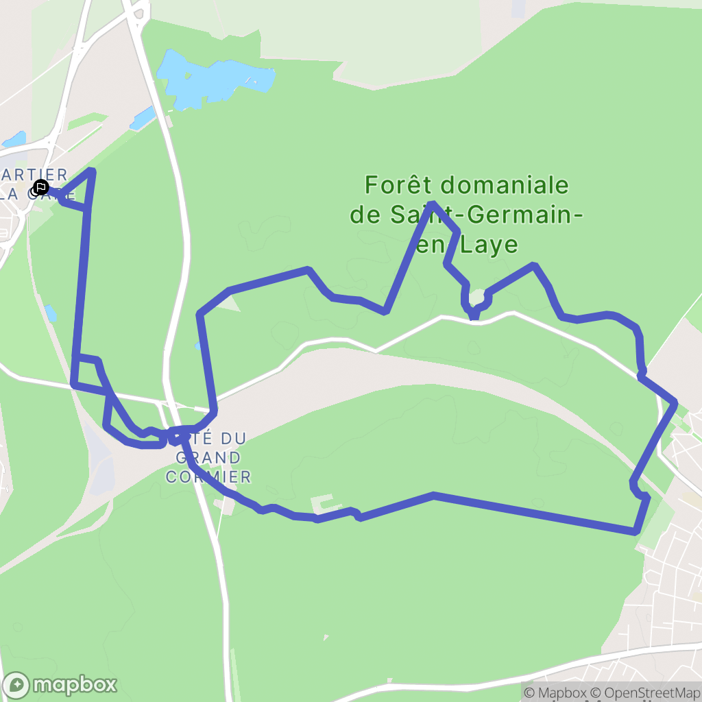Achères : carte du parcours de randonnée - France