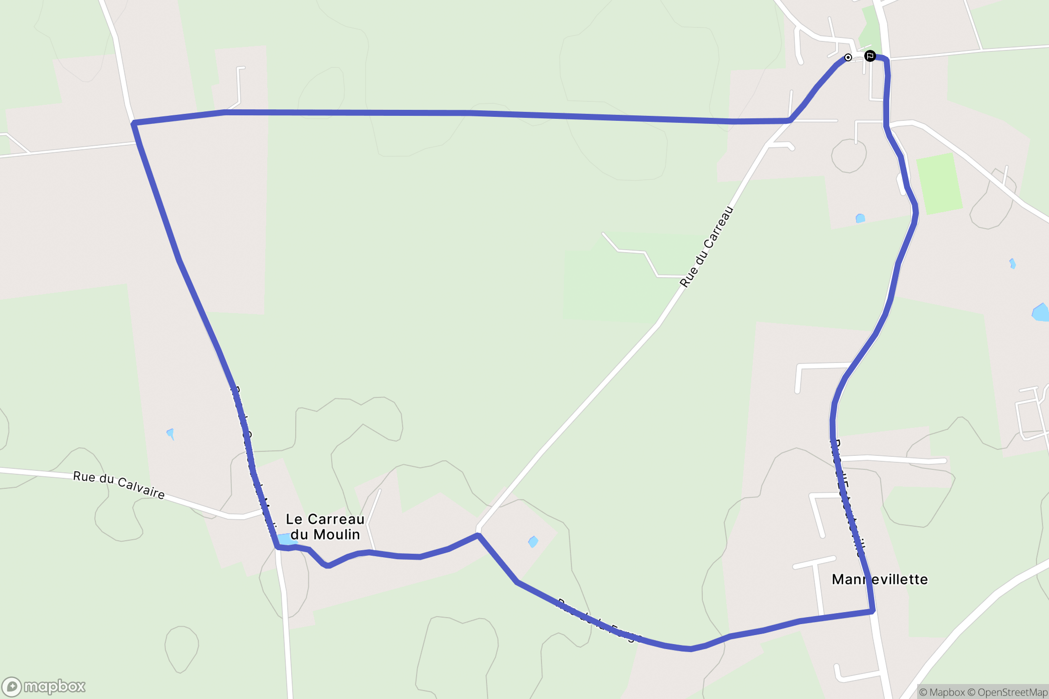 Mannevillette : carte du parcours de randonnée - France