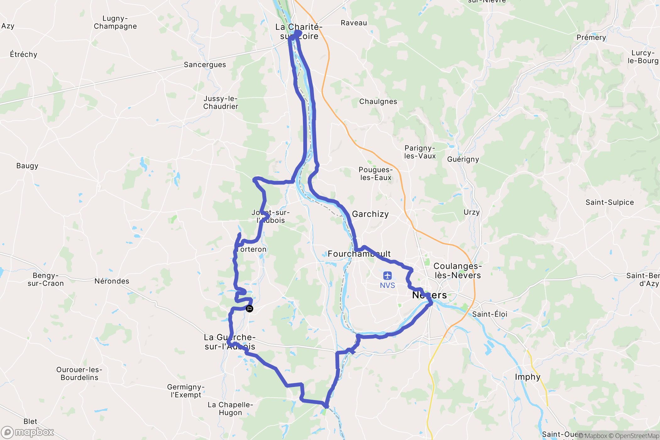 Le Chautay : carte du parcours de randonnée - France