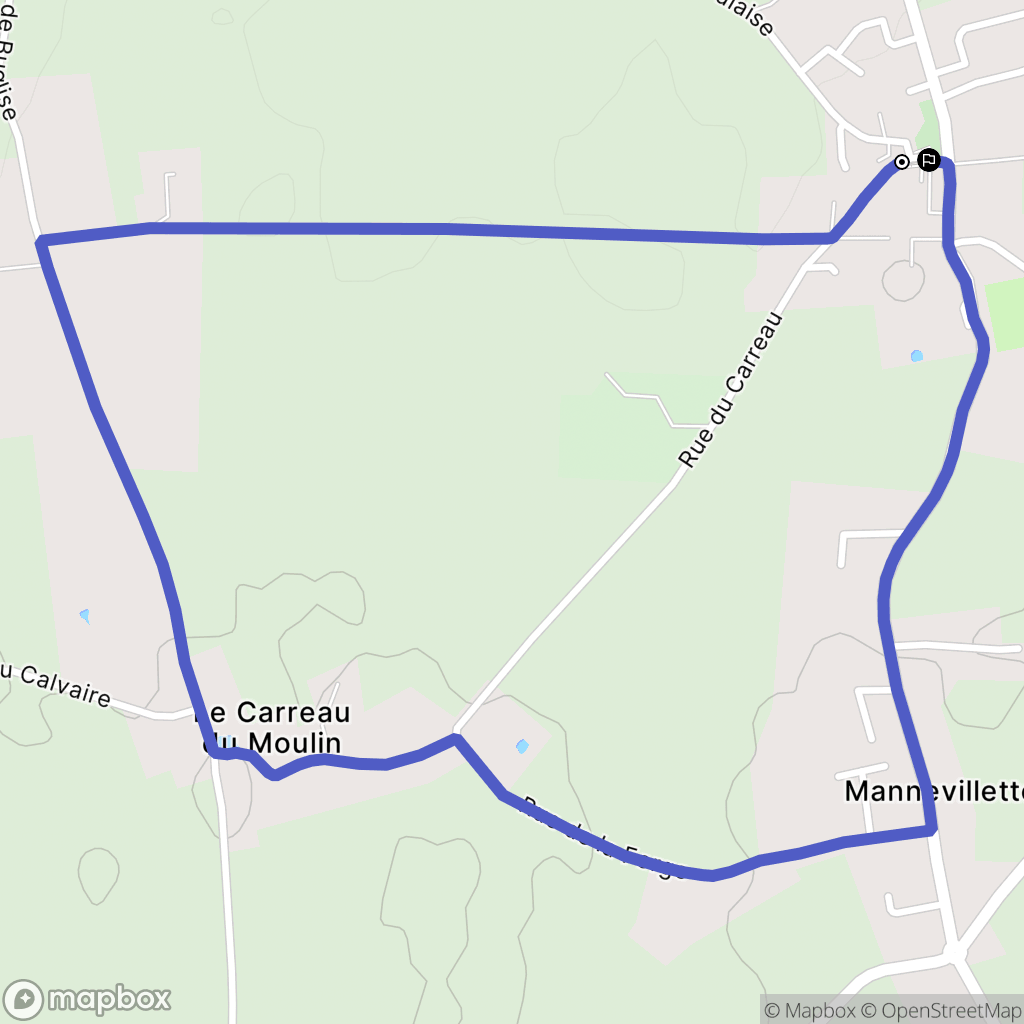 Mannevillette : carte du parcours de randonnée - France
