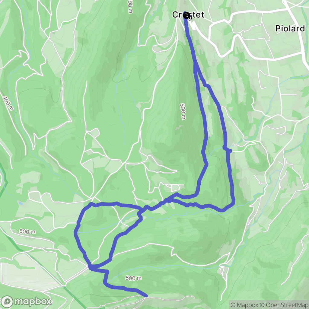 Crestet : carte du parcours de randonnée - France