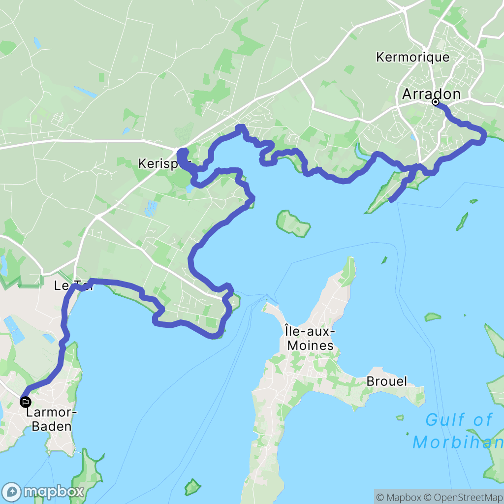 Arradon : carte du parcours de randonnée - France