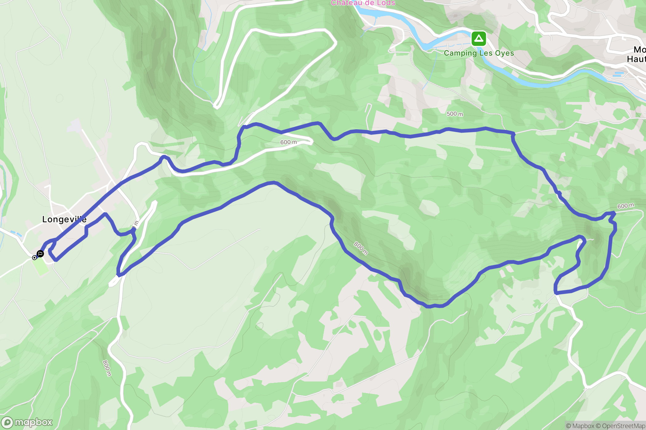 Longeville : carte du parcours de randonnée - France