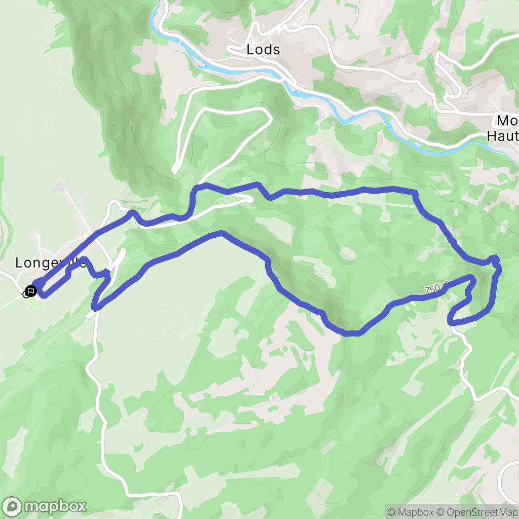 Longeville : carte du parcours de randonnée - France