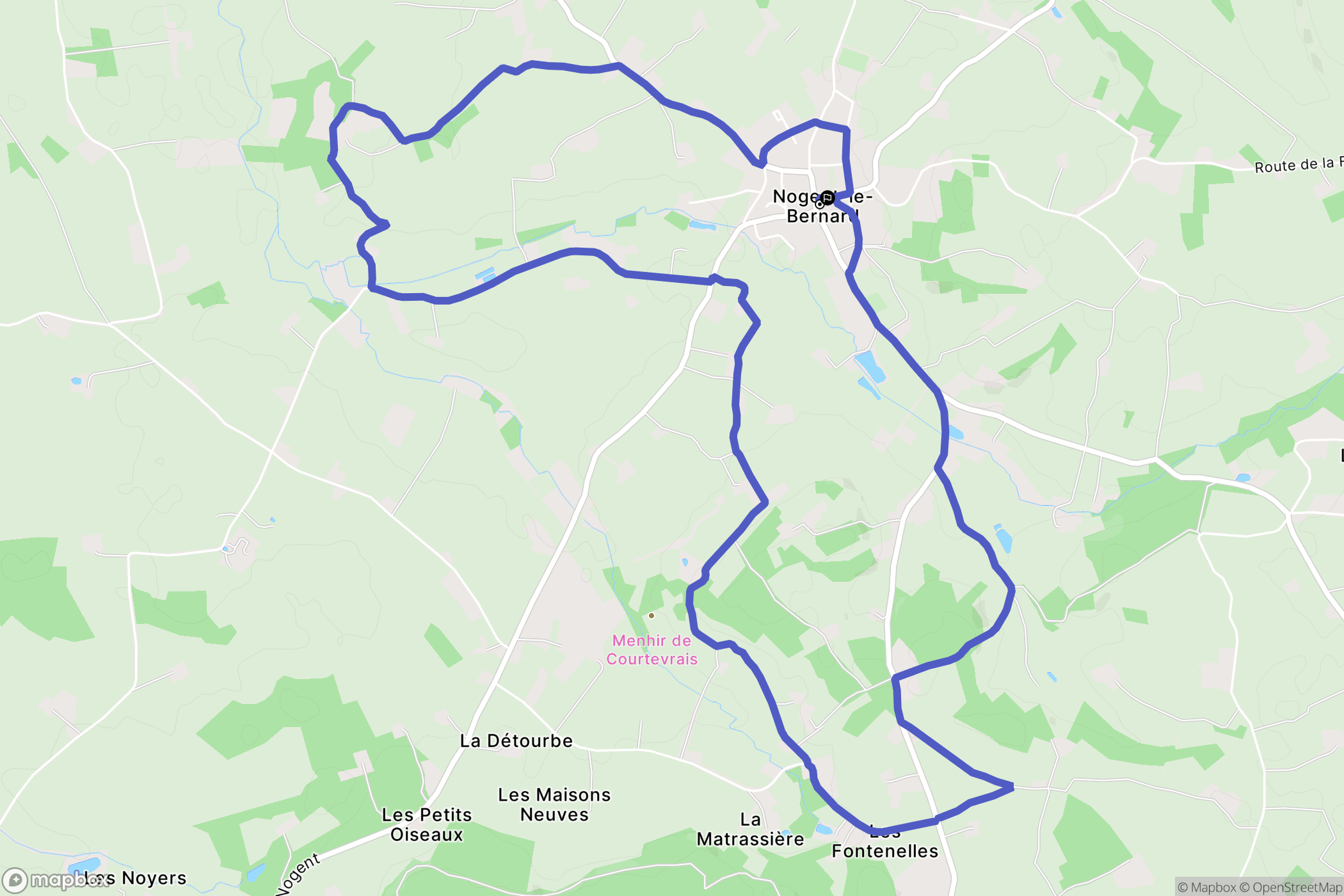 Nogent-le-Bernard : carte du parcours de randonnée - France