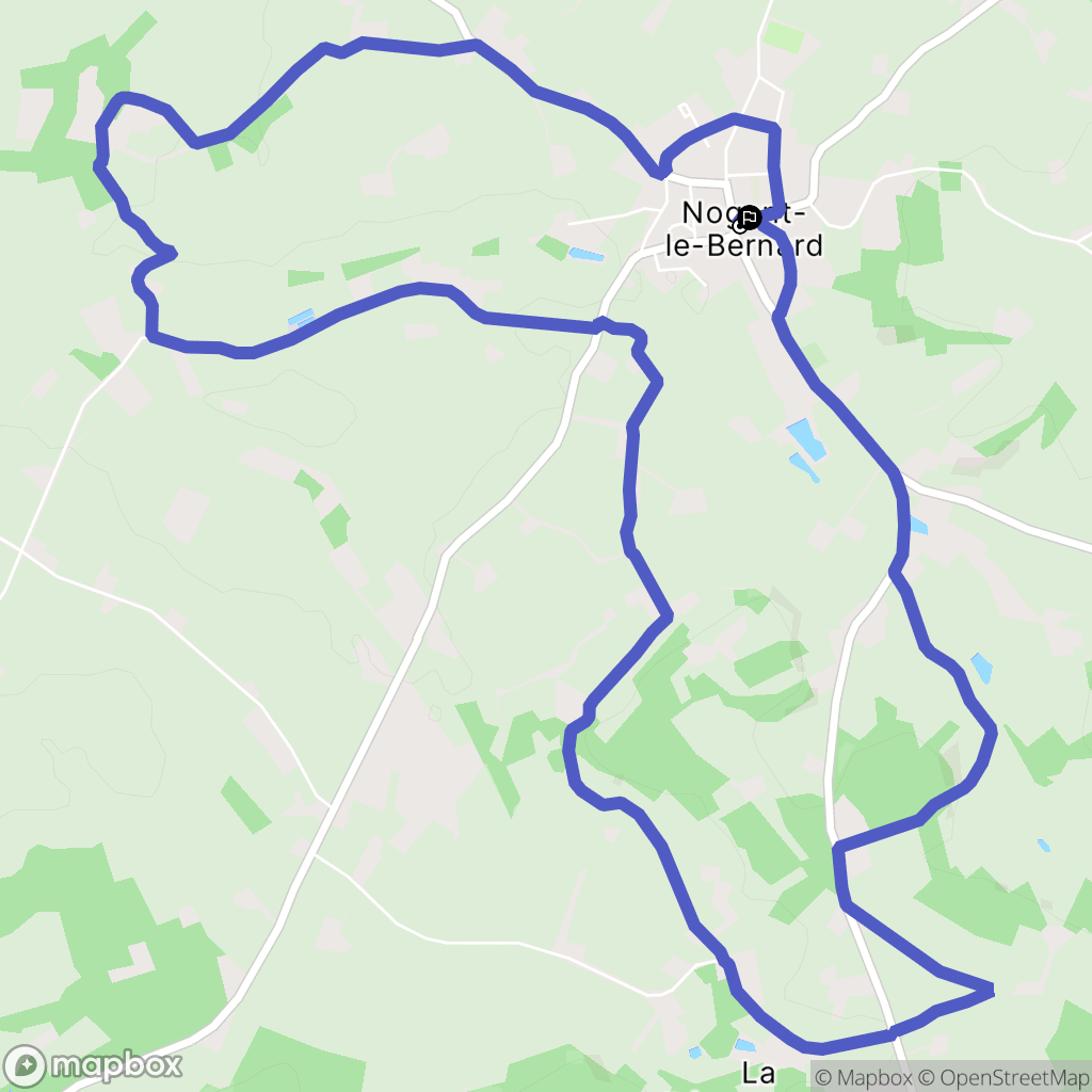 Nogent-le-Bernard : carte du parcours de randonnée - France