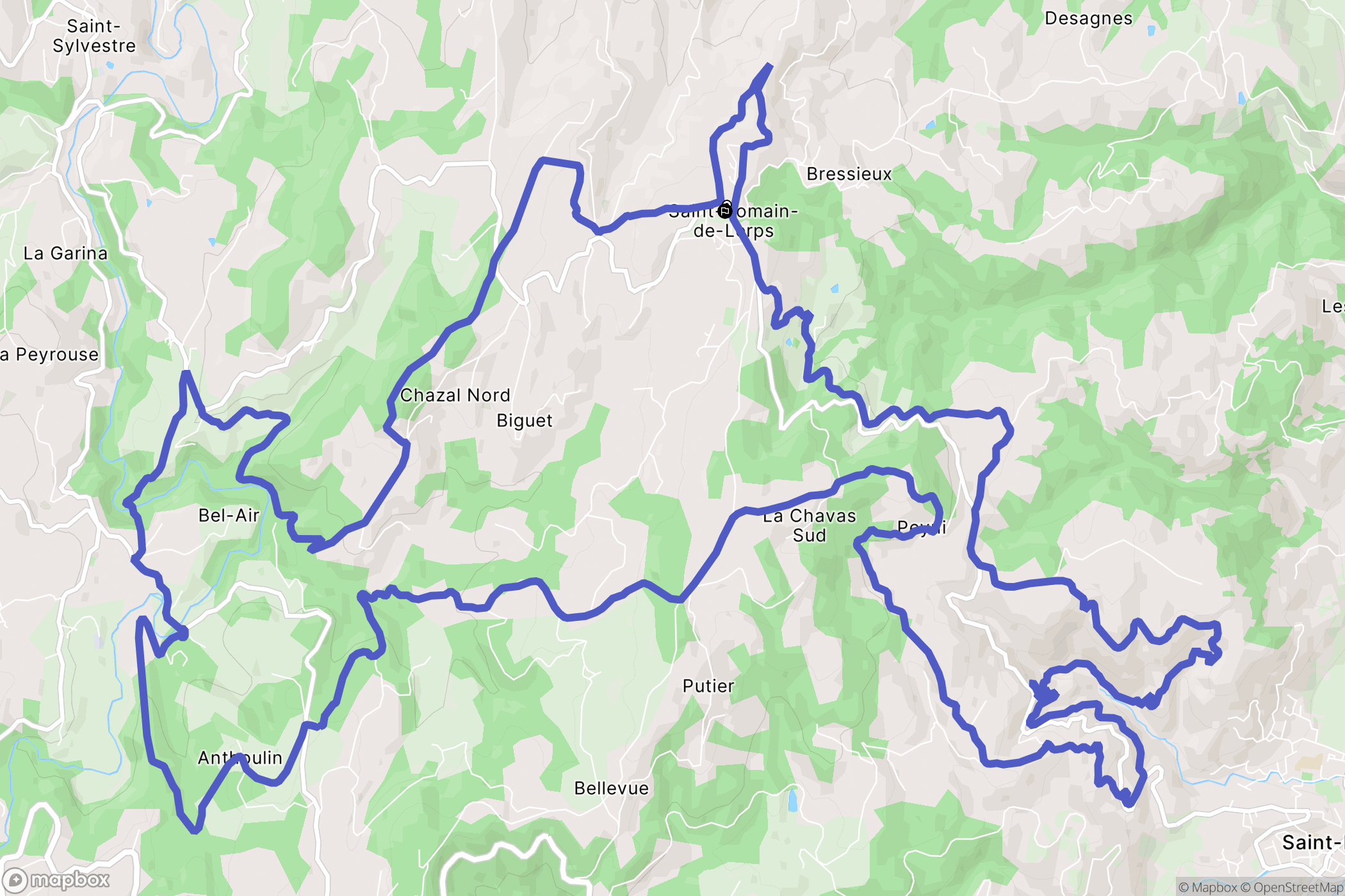 Saint-Romain-de-Lerps : carte du parcours de randonnée - France