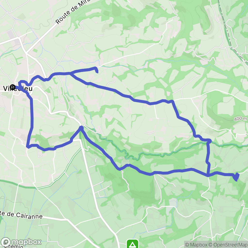Villedieu et les hauts de Vaison la romaine : carte du parcours de randonnée - France