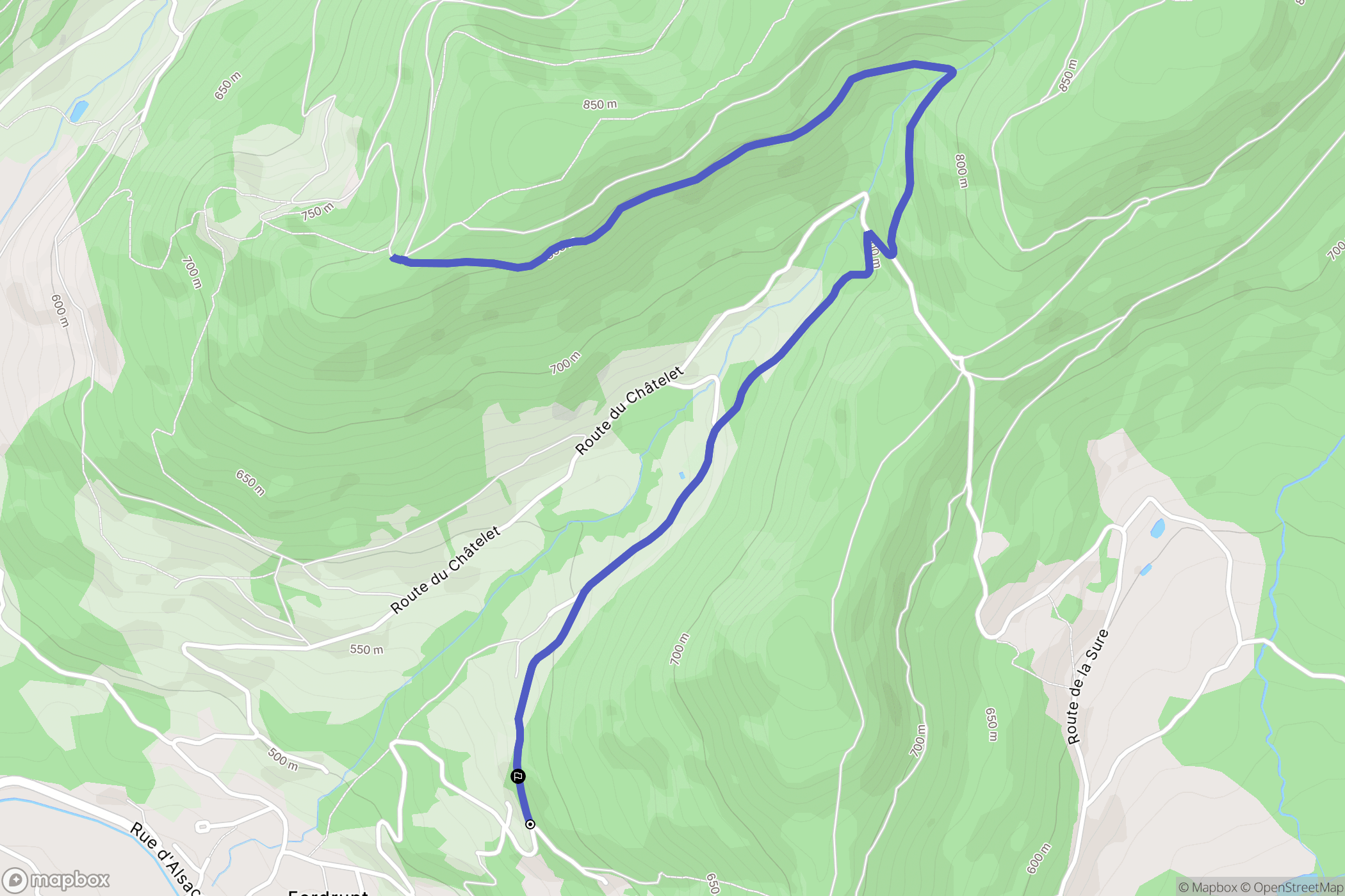 Ferdrupt : carte du parcours de randonnée - France