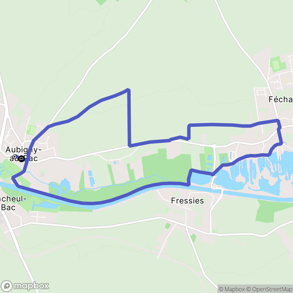 Aubigny-au-Bac : carte du parcours de randonnée - France