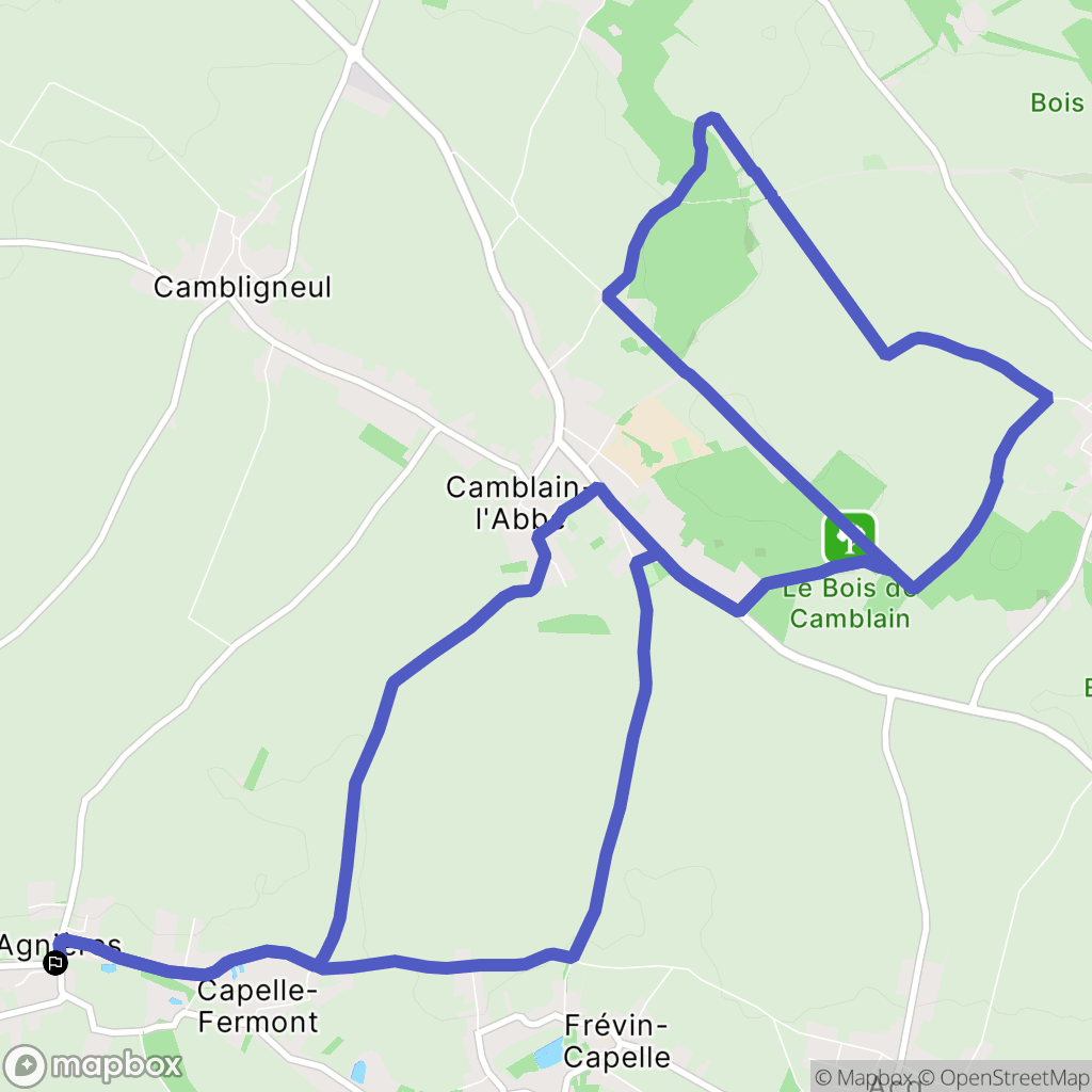 Agnières : carte du parcours de randonnée - France