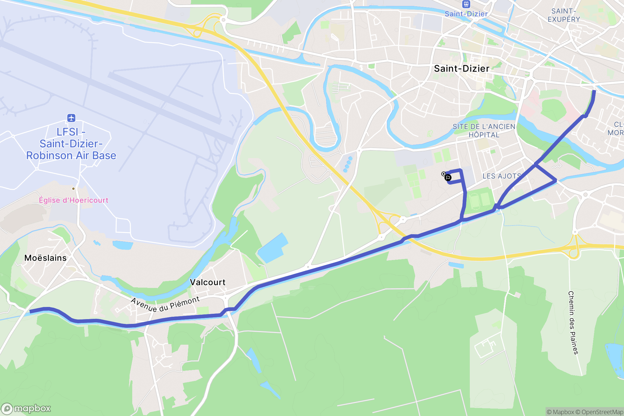 Saint-Dizier : carte du parcours de randonnée - France
