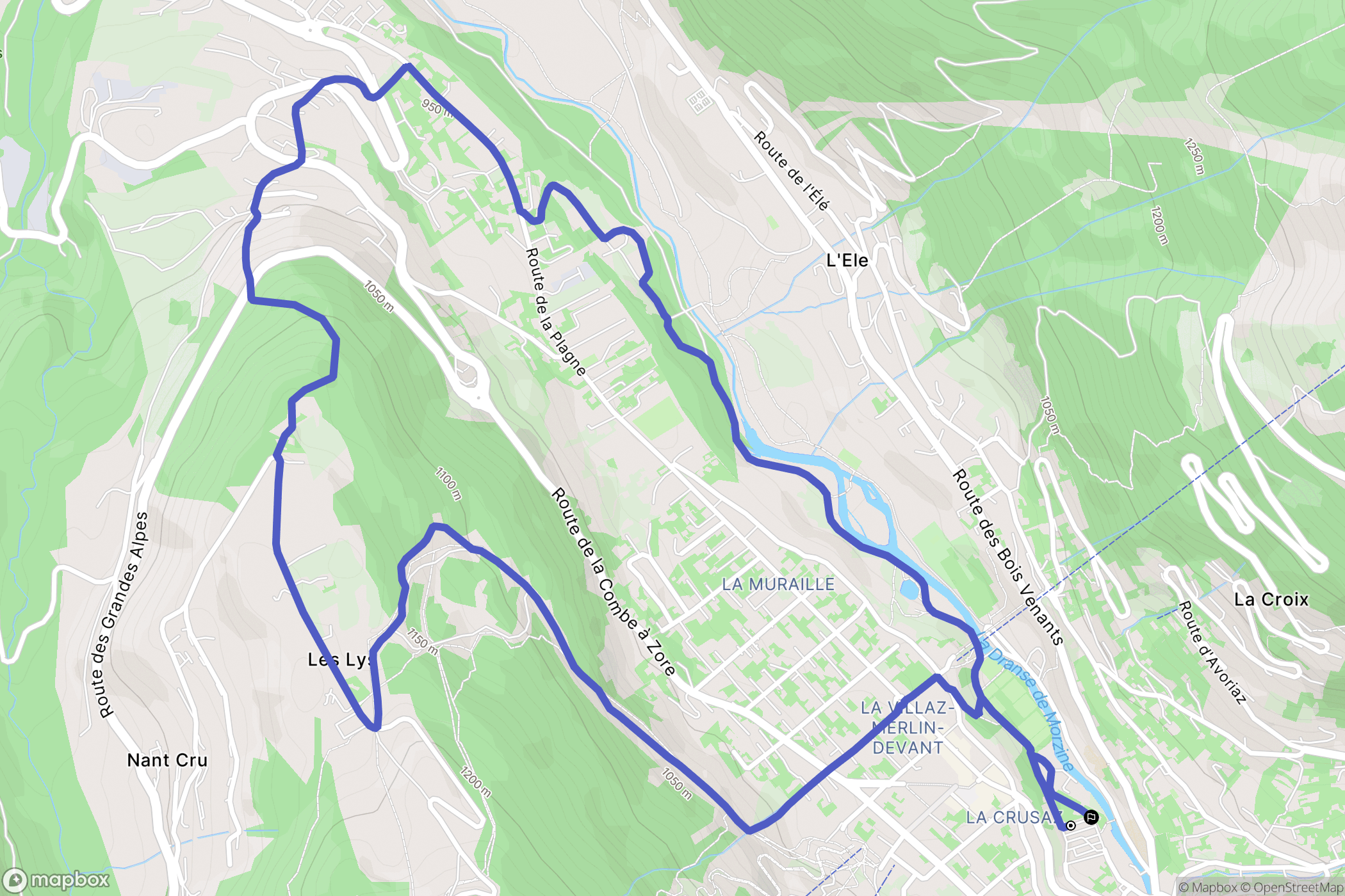 Morzine : carte du parcours de randonnée - France