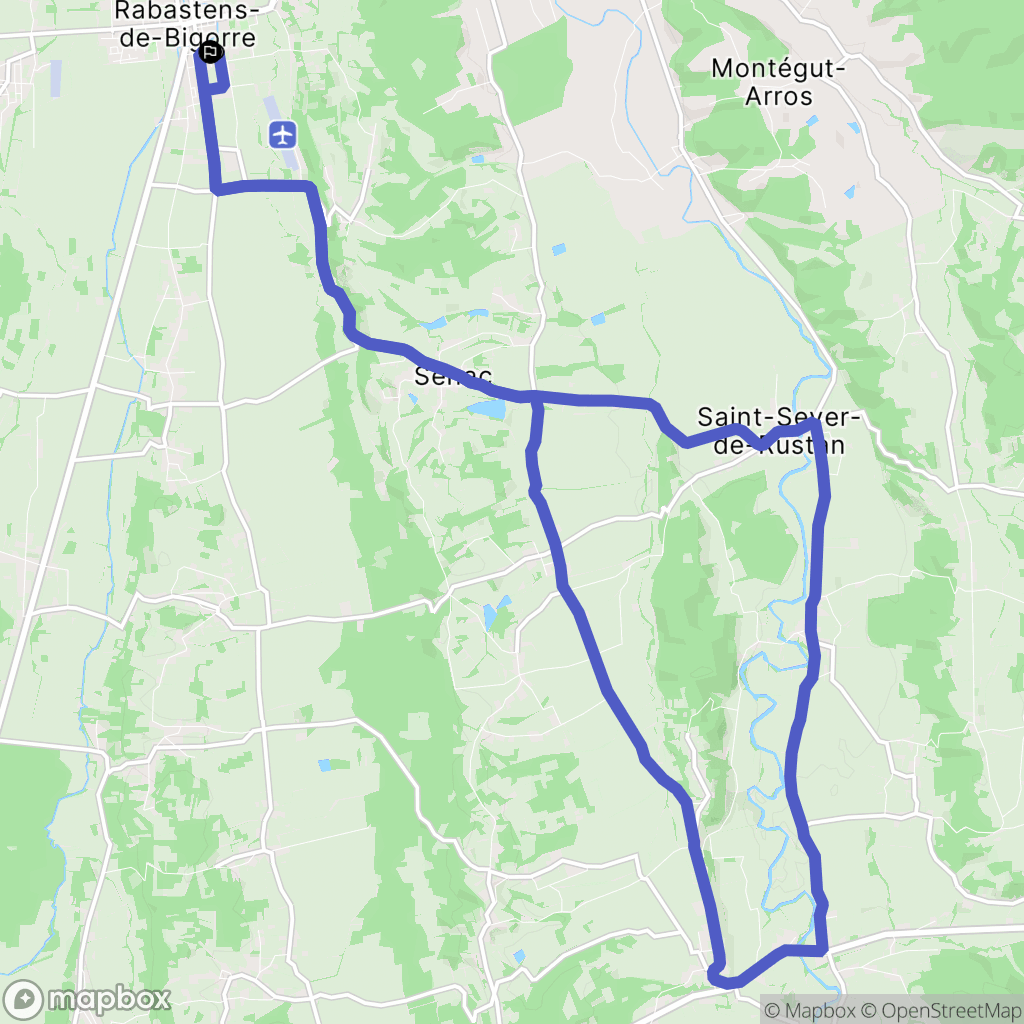 Rabastens-de-Bigorre : carte du parcours de randonnée - France