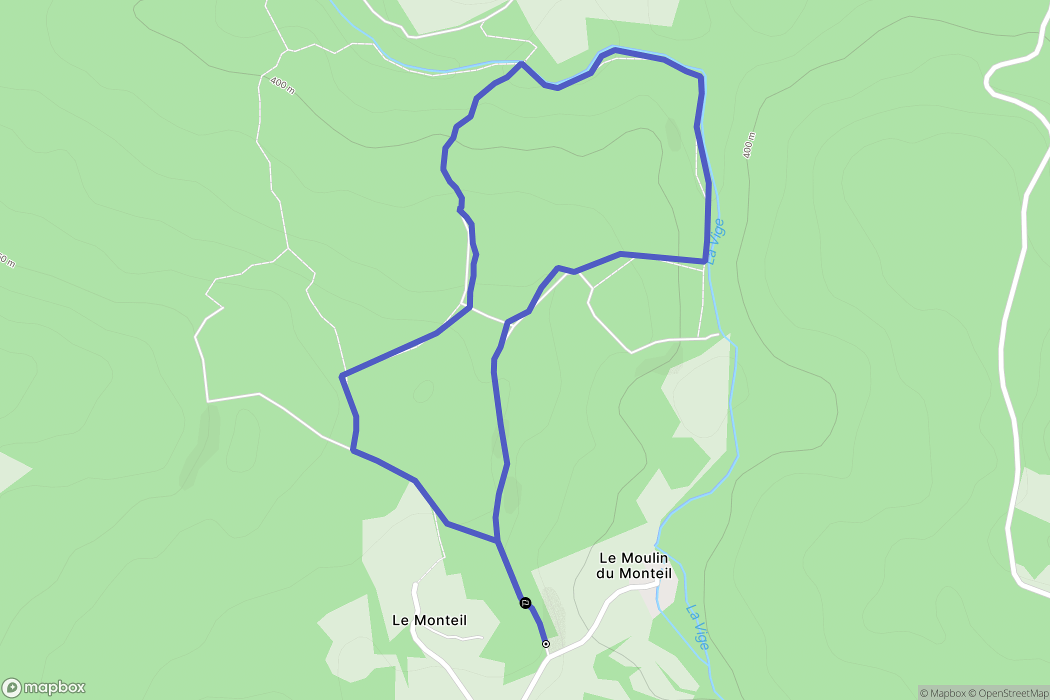 Sauviat-sur-Vige : carte du parcours de randonnée - France