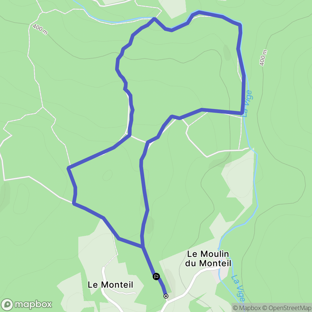 Sauviat-sur-Vige : carte du parcours de randonnée - France