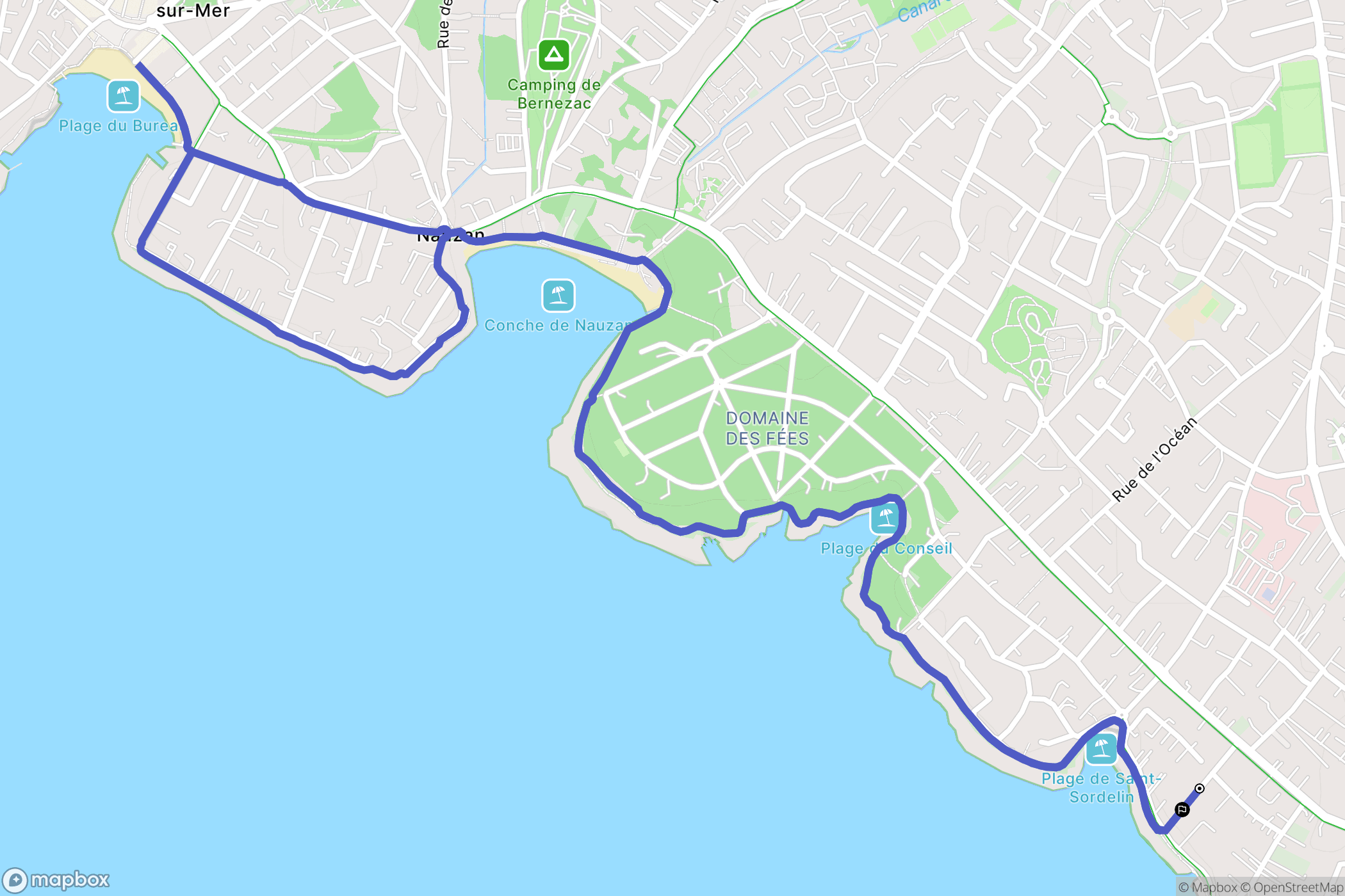 Vaux-sur-Mer : carte du parcours de randonnée - France