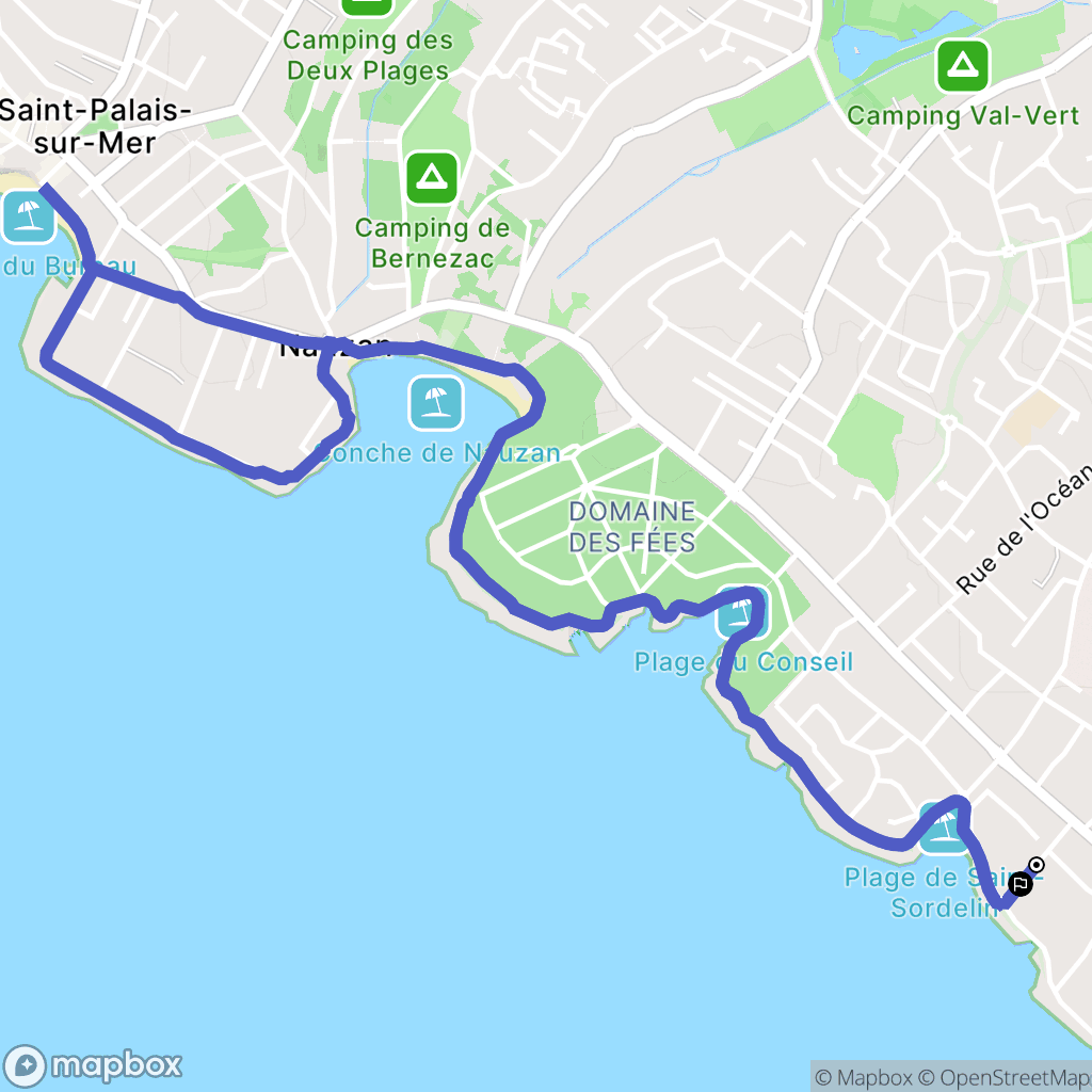 Vaux-sur-Mer : carte du parcours de randonnée - France