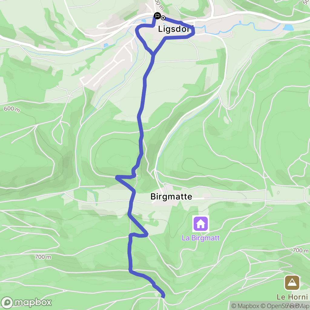 Ligsdorf : carte du parcours de randonnée - France