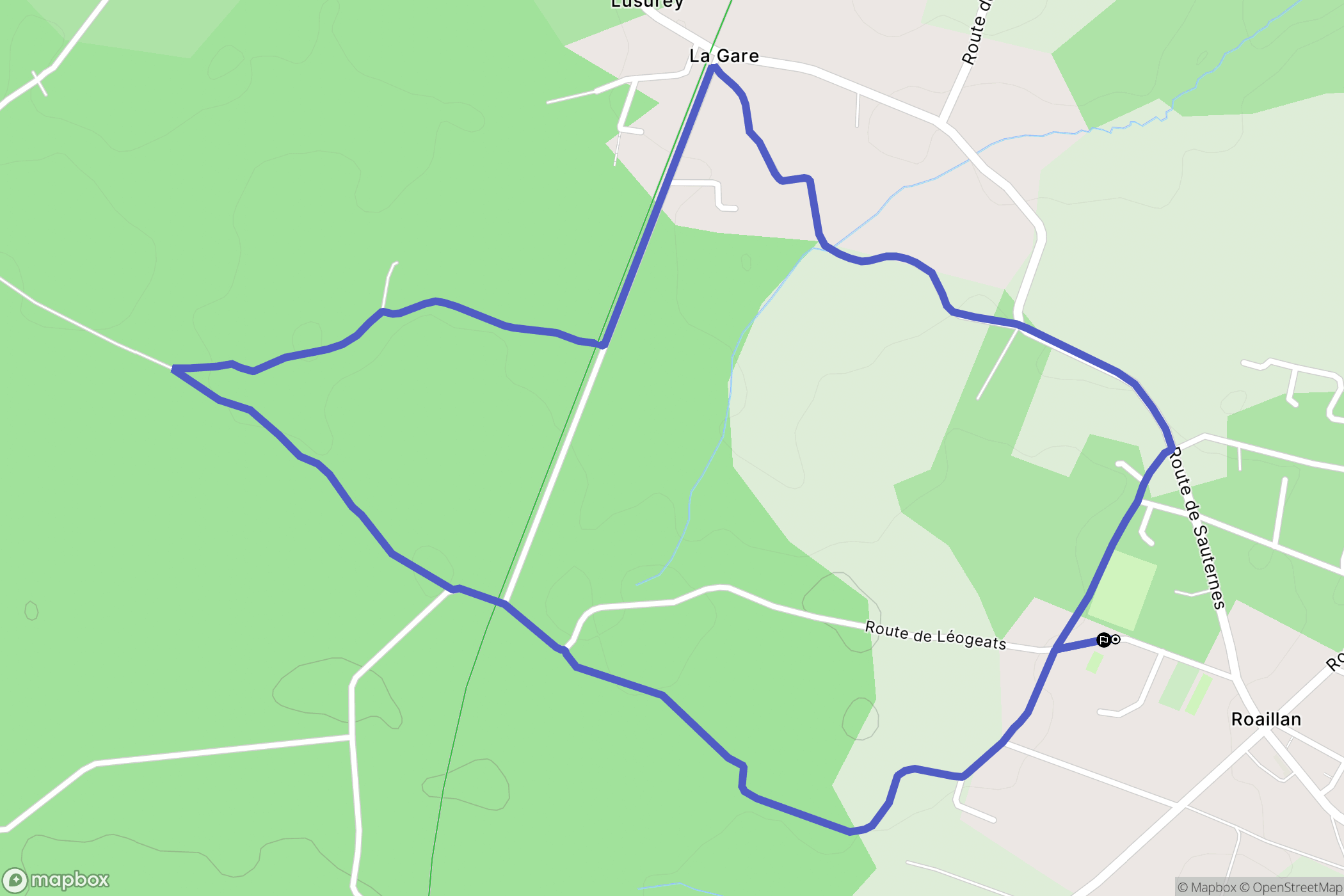 Roaillan : carte du parcours de randonnée - France