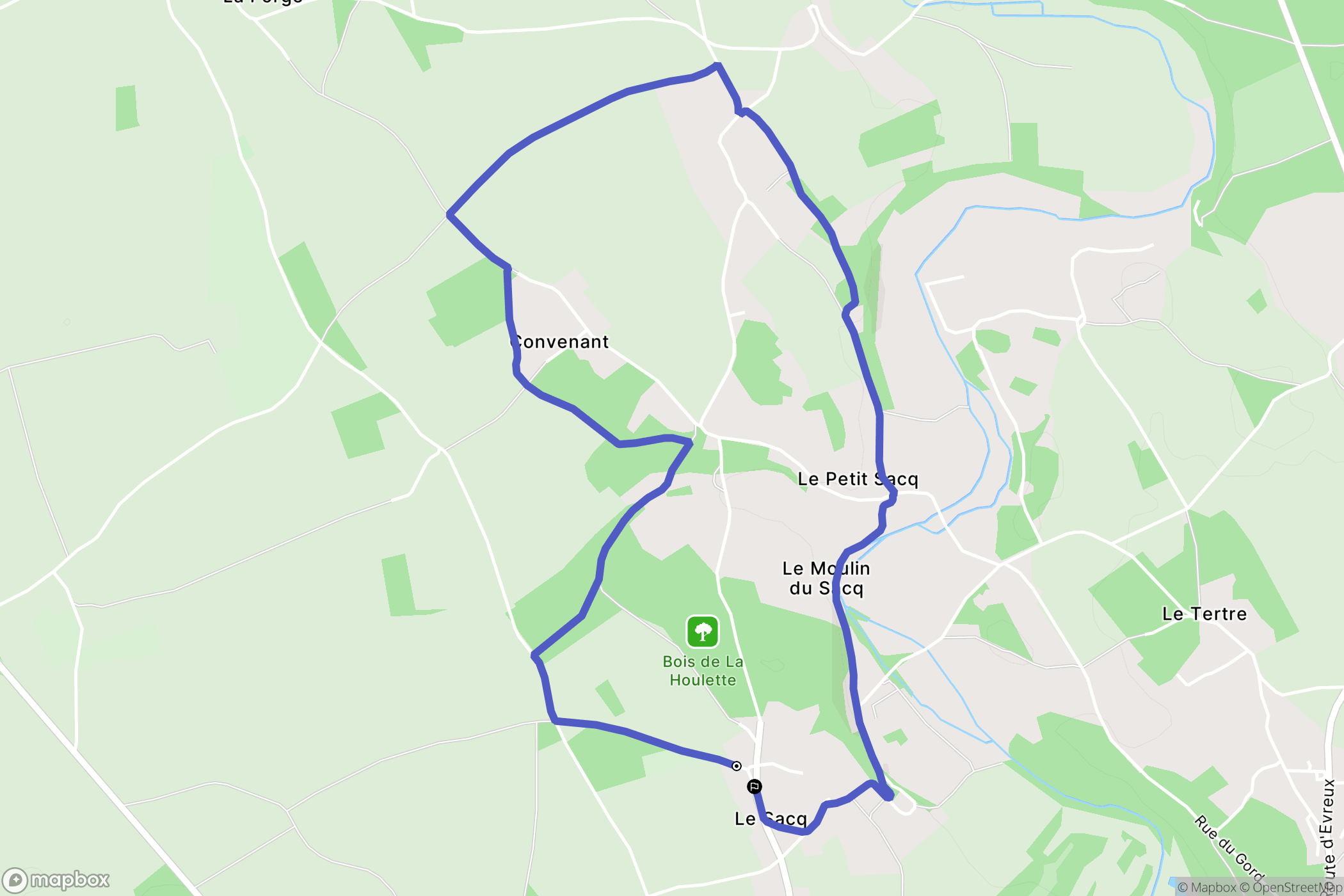 Mesnils-sur-Iton : carte du parcours de randonnée - France