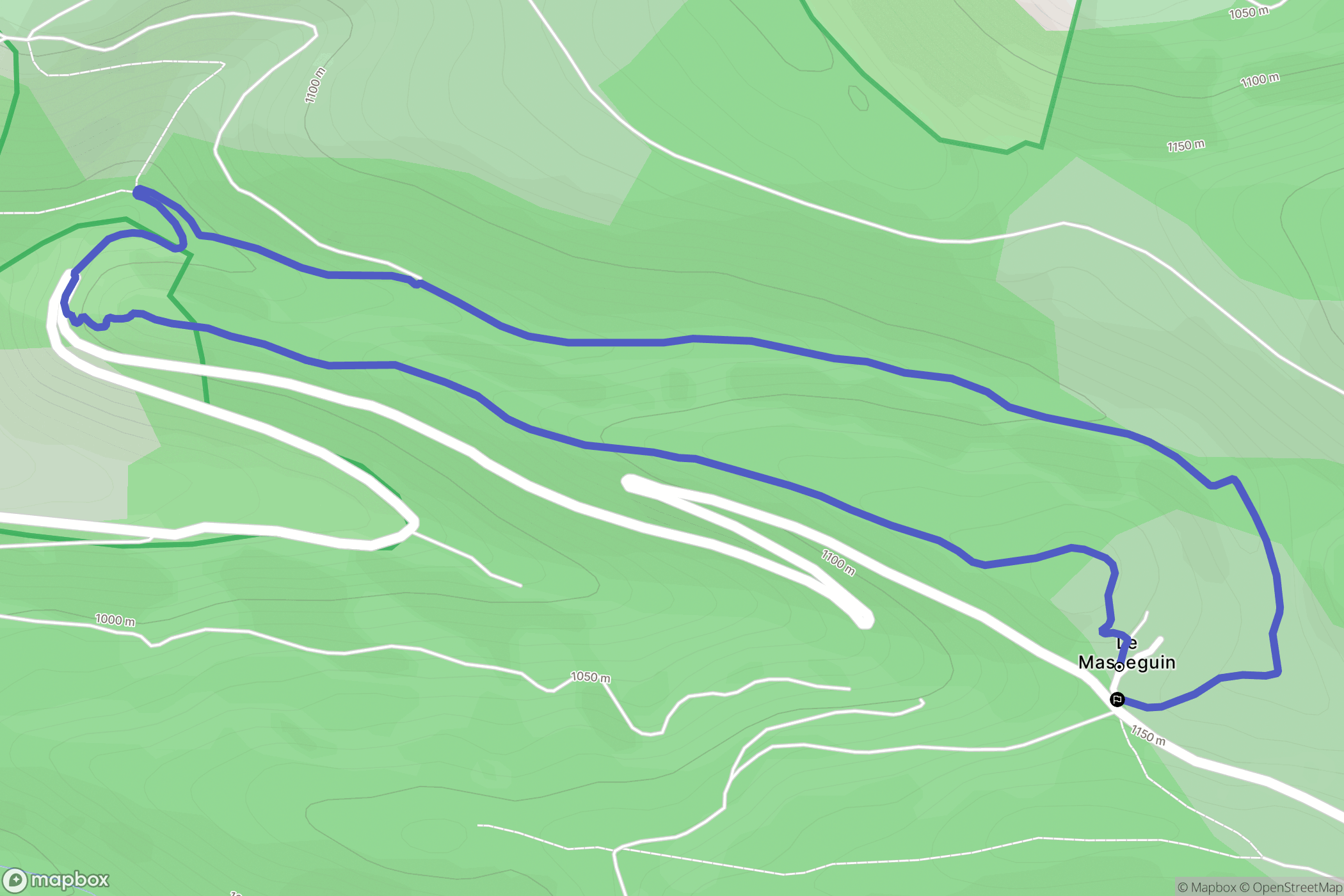 Lanuéjols : carte du parcours de randonnée - France