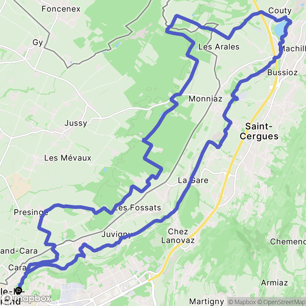 Ville-la-Grand : carte du parcours de randonnée - France