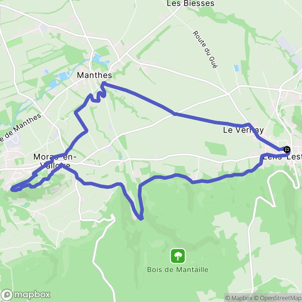 Lens-Lestang : carte du parcours de randonnée - France